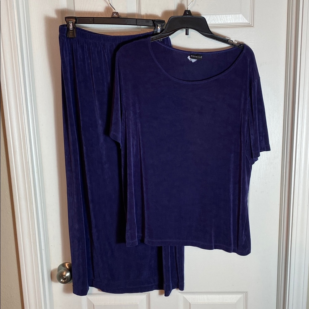 Citiknits Women’s Ensemble Top and Stretchy Elastic Waist Plus Size 1X